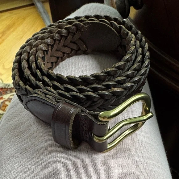 Polo by Ralph Lauren Boy’s Brown Leather Braided Belt - Picture 3 of 4